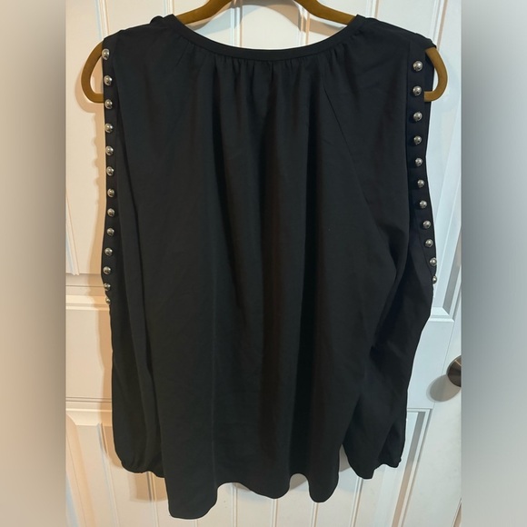 Juicy Couture Black Label Black Blouse With Embellishments and Open Shoulder - Picture 6 of 6